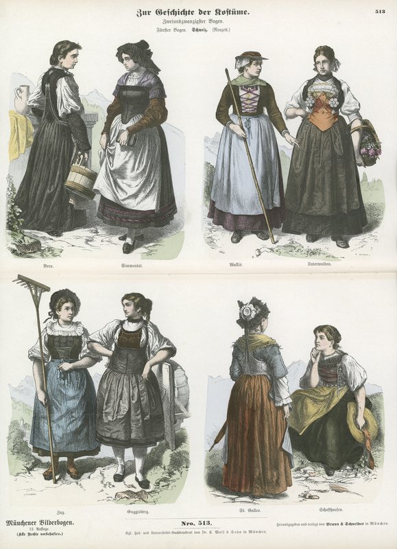 İsviçre kostümleri, 19. yy by German School