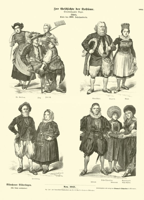 18. yüzyılın sonlarında İsviçre kostümleri by German School