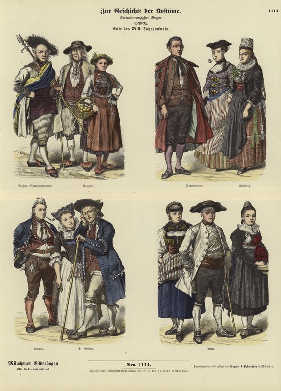 18. yüzyılın sonlarında İsviçre kostümleri by German School