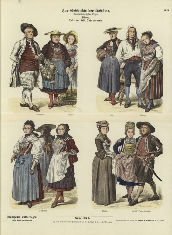 18. yüzyılın sonlarında İsviçre kostümleri by German School
