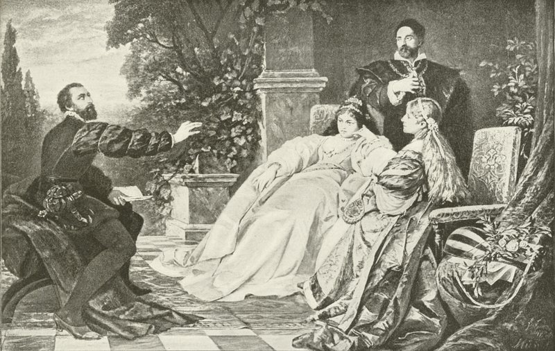 Tasso ve iki Eleanor (gravür) by German School