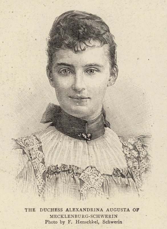 Mecklenburg-Schwerin Düşesi Alexandrina Augusta by German School