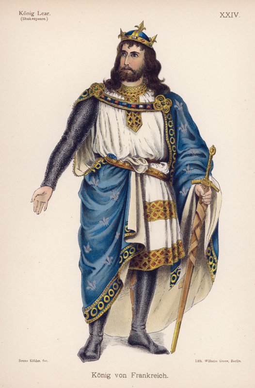 Fransa Kralı, Shakespeare'in Kral Lear'ından (renkli taş) by German School