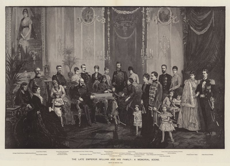 Rahmetli İmparator William ve Ailesi, Bir Anma Sahnesi (gravür) by German School