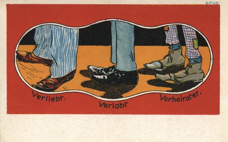 Ayakkabılarda aşkın evreleri (renkli taş) by German School