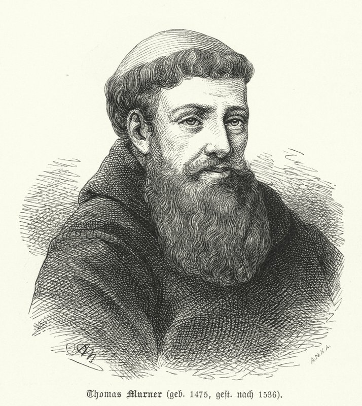 Thomas Murner, Alman satirist, şair ve çevirmen (gravür) by German School