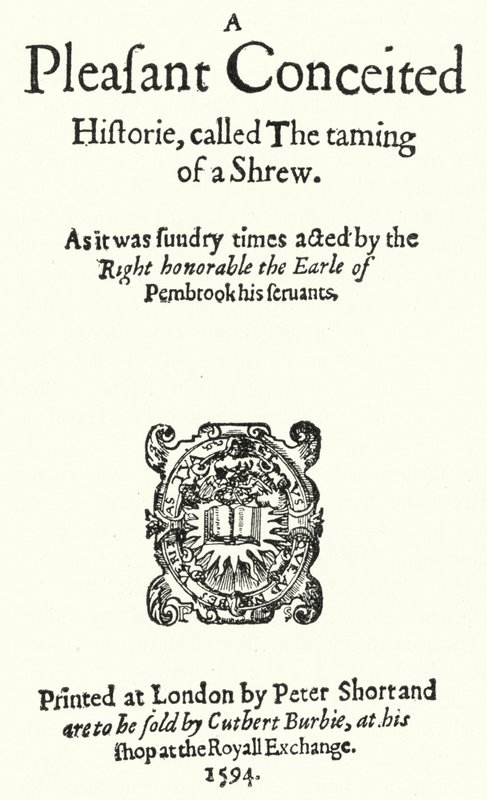Shakespeare komedisi The Taming of the Shrew
