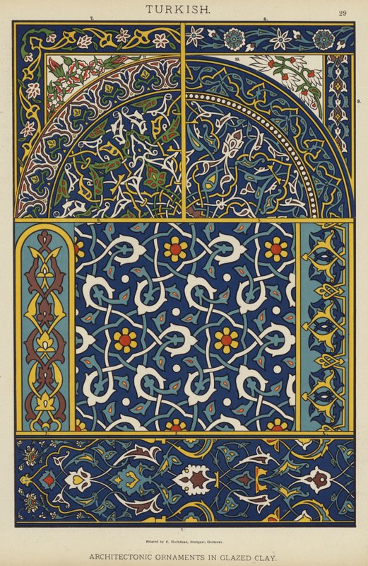 Türk, Sırlı Kilden Mimari Süslemeler (renkli lito) by German School