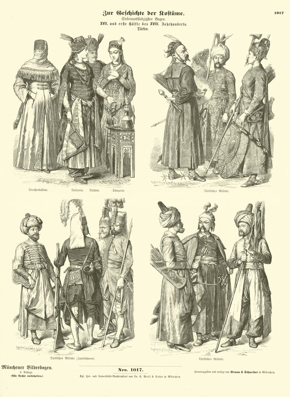 Türk kıyafetleri, 17. ve 18. yüzyılın ilk yarısı by German School