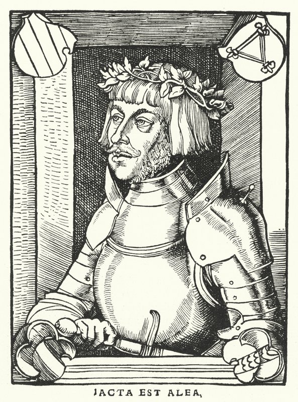 Ulrich von Hutten, Alman bilim adamı, şair, hicivci ve Protestan reformcu (gravür) by German School