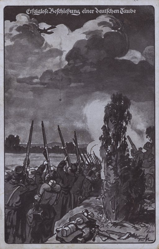 Başarısız bir Alman uçağı düşürme girişimi, I. Dünya Savaşı (lito) by German School