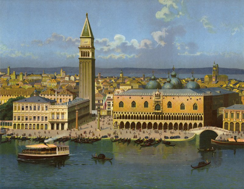 Venedik (chromolitho) by German School