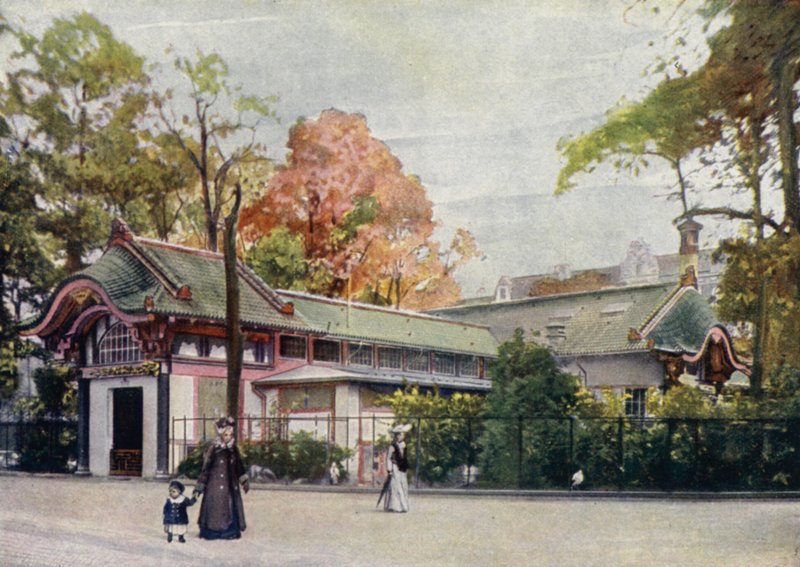 Yürüyen kuş evi, Berlin Zooloji Bahçesi, Almanya (renkli taş) by German School