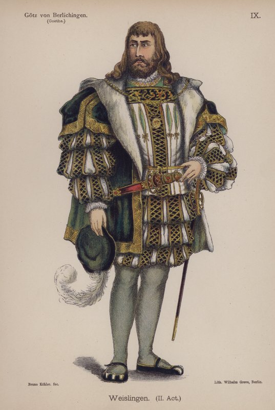 Weislingen, Goethe tarafından Gotz von Berlichingen'den (renkli taş) by German School