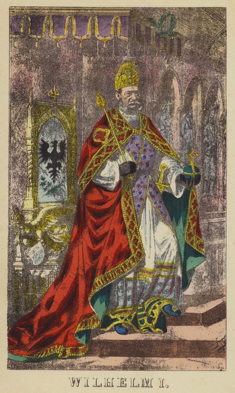 Wilhelm I (renkli gravür) by German School