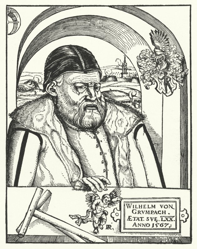 Wilhelm von Grumbach, Alman şövalyesi ve maceracı (gravür) by German School