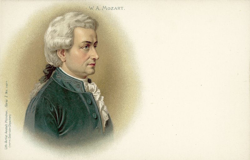 Wolfgang Amadeus Mozart (renkli taş) by German School