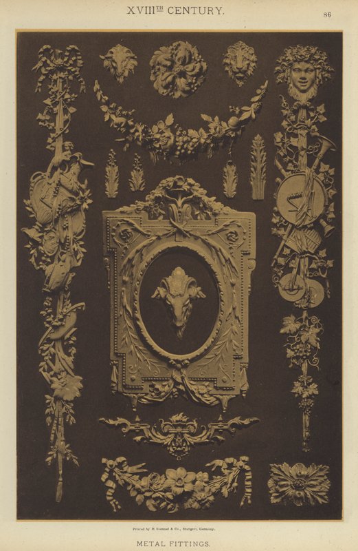 XVIII.Yüzyıl, Metal Bağlantı Elemanları (renkli taş) by German School