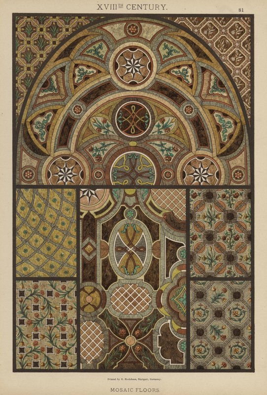 XVIII. Yüzyıl, Mozaik Zeminler (renkli taş) by German School