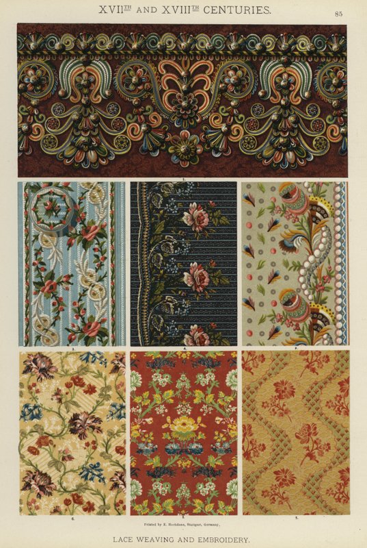 XVII. ve XVIII. Yüzyıllar, Dantel Dokuma ve Nakış (renkli lito) by German School