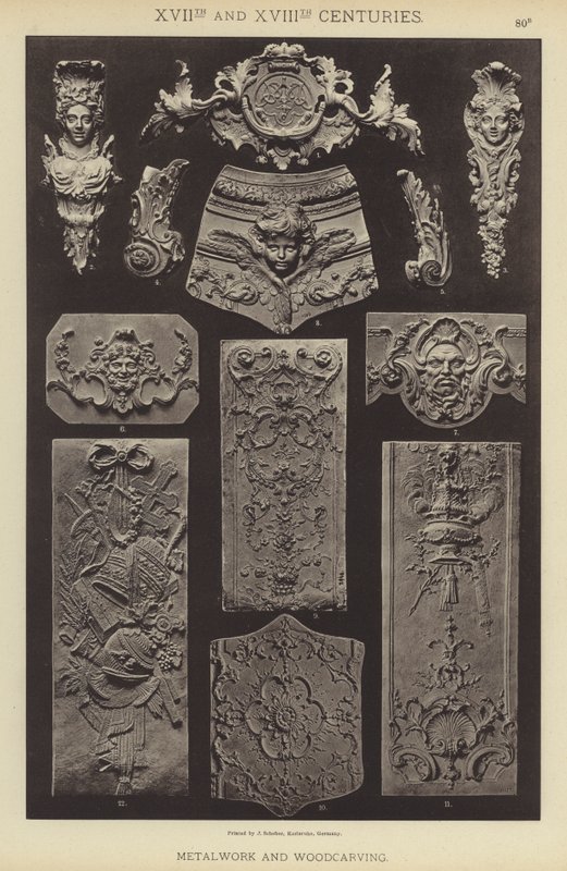 XVII. ve XVIII. Yüzyıllar, Metal İşleri ve Ağaç Oymacılığı (renkli lito) by German School
