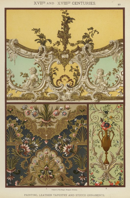 XVII. ve XVIII. Yüzyıllar, Resim, Deri Goblen ve Alçı Süsler (renkli lito) by German School