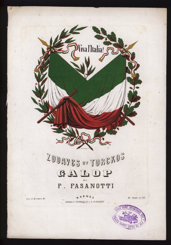 Zouaves et Turckos, F Fasanotti tarafından dörtnala, notalar kapağı (renkli lito) by German School