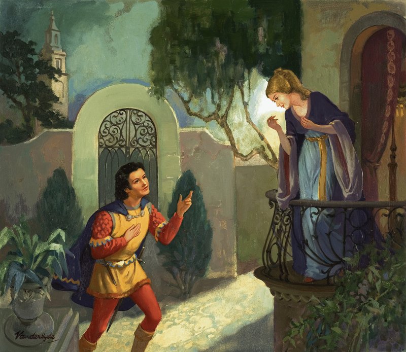 Tanımlanamayan balkon sahnesi, muhtemelen Romeo ve Juliet by Gerritt Vandersyde