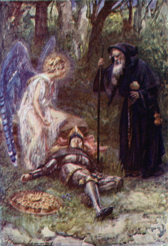 "'Şu ağır manzaraya bakın, muhterem efendimiz!'" (renkli litho) by Gertrude E. Demain (after) Hammond