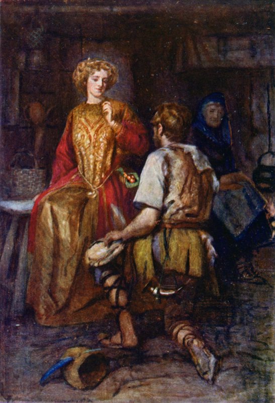 "Ormandan sık sık, yanları gülen kırmızıyla mora bulanmış yabani otlar getirirdi!" (renkli taş) by Gertrude E. Demain (after) Hammond