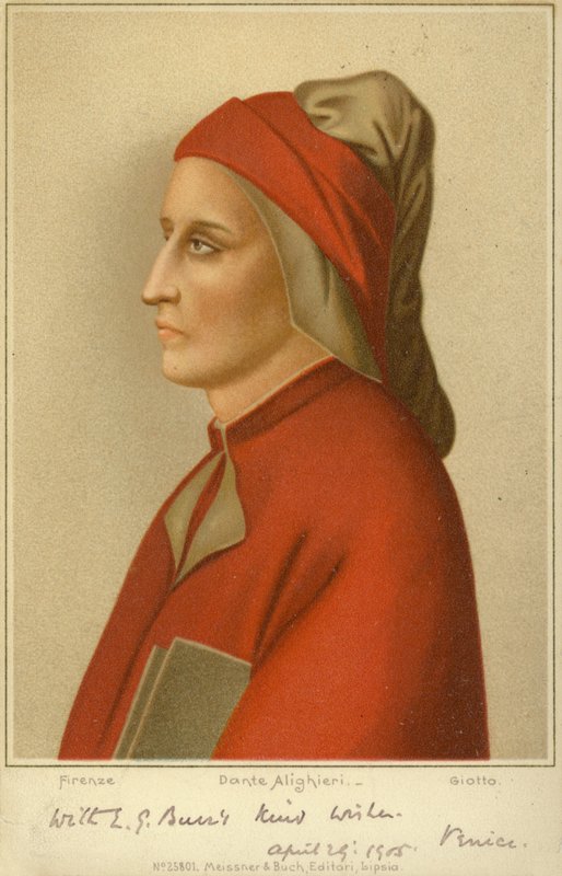Dante Alighieri (c1265-1321), İtalyan şair (chromolitho) by Giotto di Bondone