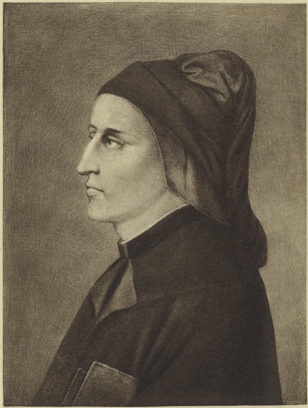 Dante Alighieri (fotogravür) by Giotto di Bondone
