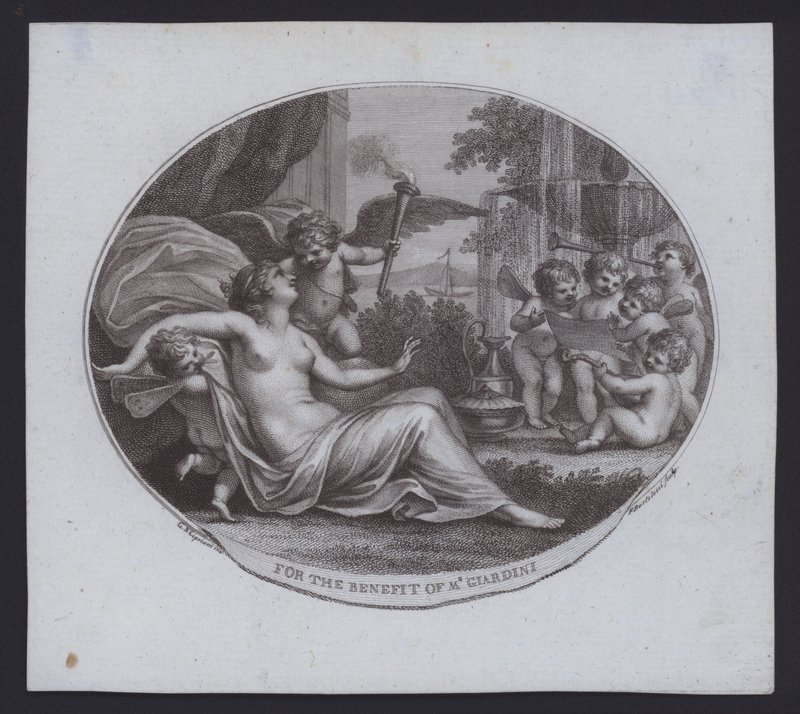 İtalyan kemancı, besteci ve opera impresario Felice de Giardini için avantaj bileti by Giovanni Battista (after) Cipriani