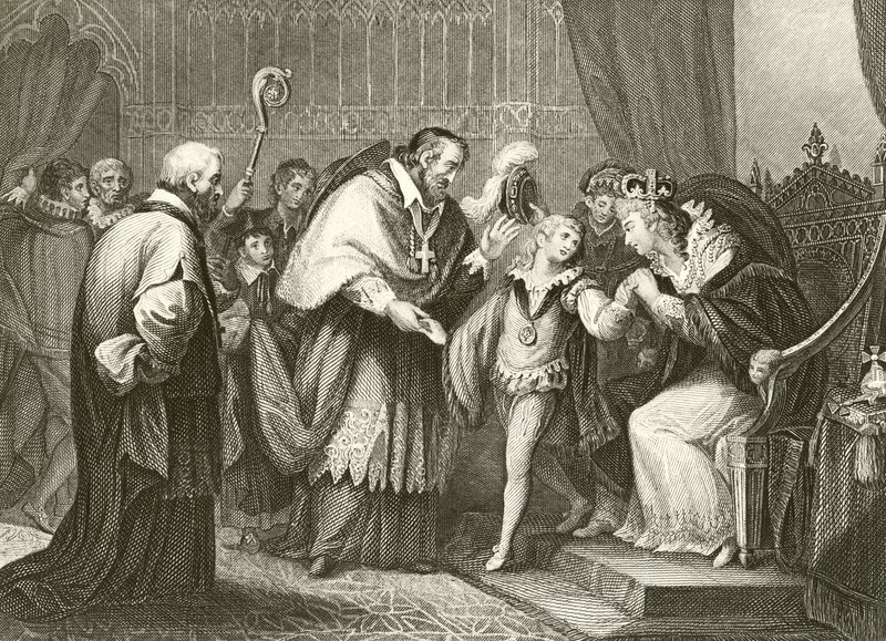 Edward, Duke of York parting with his mother  by Giovanni Battista Cipriani