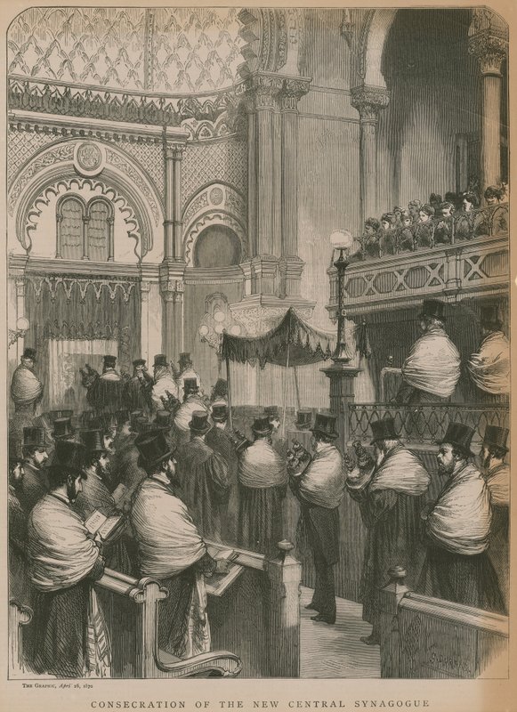 Yeni Merkez Sinagogunun Kutsanması (gravür) by Godefroy Durand