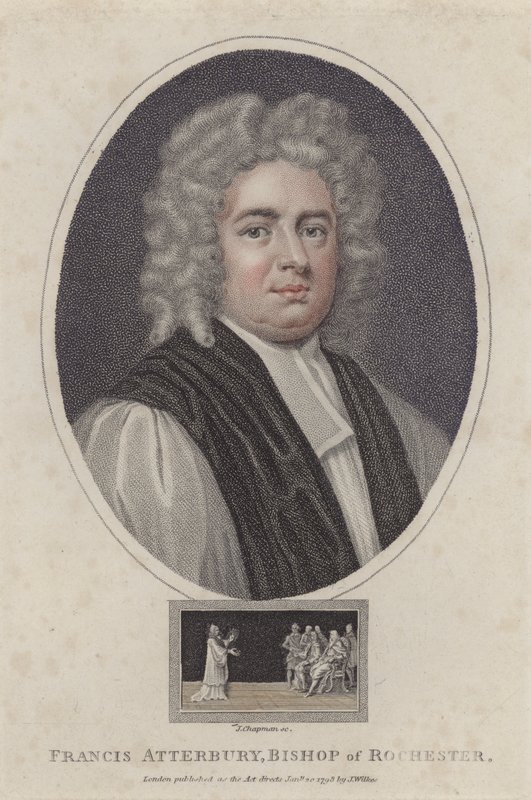 Francis Atterbury, Rochester Piskoposu (renkli gravür) by Godfrey (after) Kneller