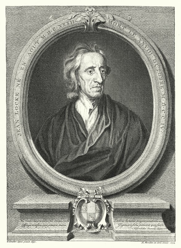 John Locke, İngiliz filozof (gravür) by Godfrey (after) Kneller