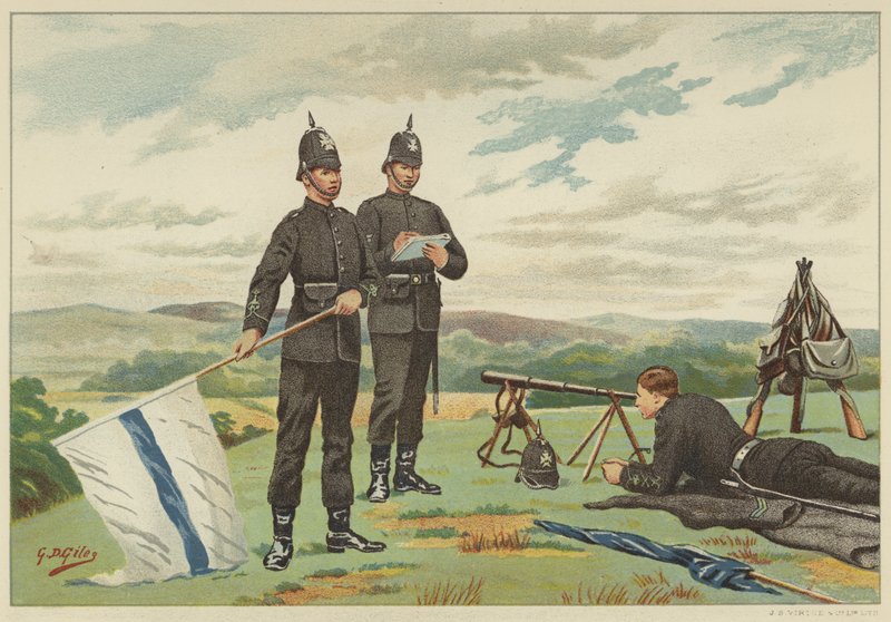 1. Middlesex (Victoria Rifles) Gönüllüleri, 4. Gönüllü Tabur Kings Kraliyet Tüfek Kolordusu by Godfrey Douglas Giles