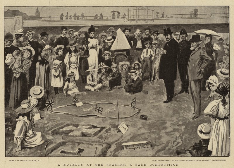 Deniz Kenarında Bir Yenilik, Bir Kum Yarışması by Gordon Frederick Browne