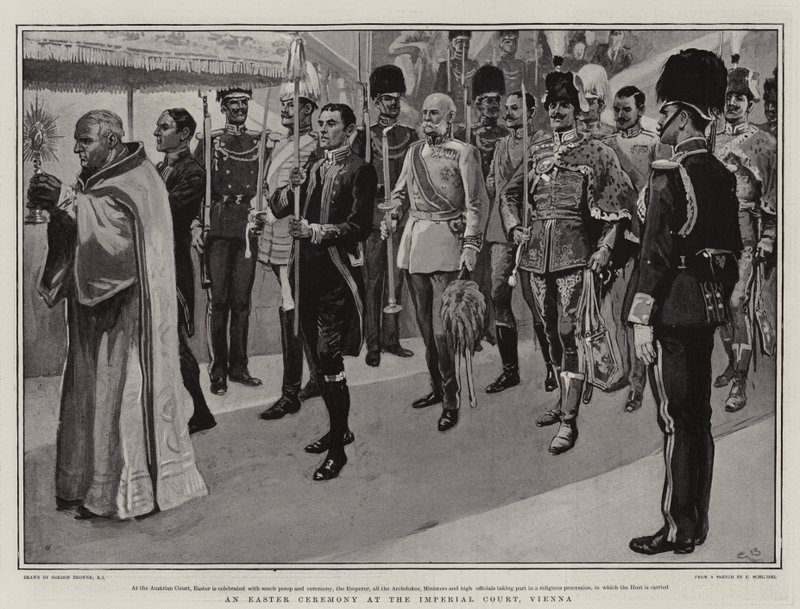 Viyana İmparatorluk Mahkemesinde Paskalya Töreni by Gordon Frederick Browne