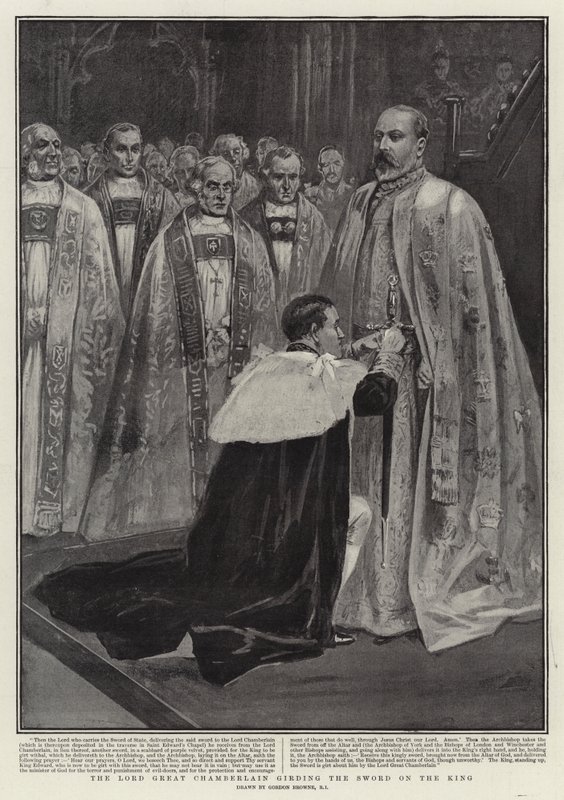 Kralın Kılıcını Kuşanan Lord Büyük Chamberlain by Gordon Frederick Browne