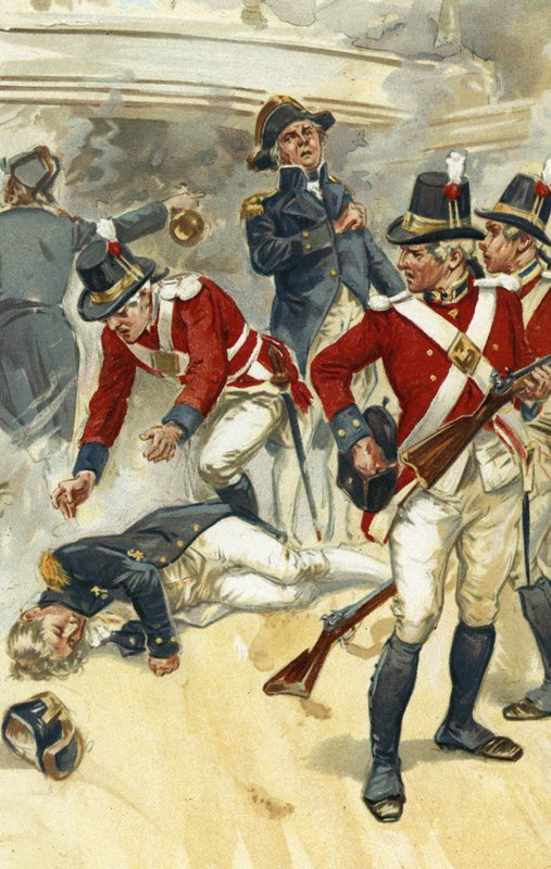 Amiral Lord Nelson, Trafalgar savaşında ölümcül şekilde yaralandı by Gordon Frederick Browne