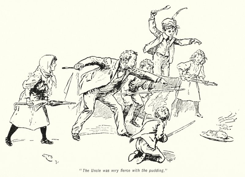 E Nesbit (lito) tarafından Hazine Arayanların Hikayesi için İllüstrasyon by Gordon Frederick Browne