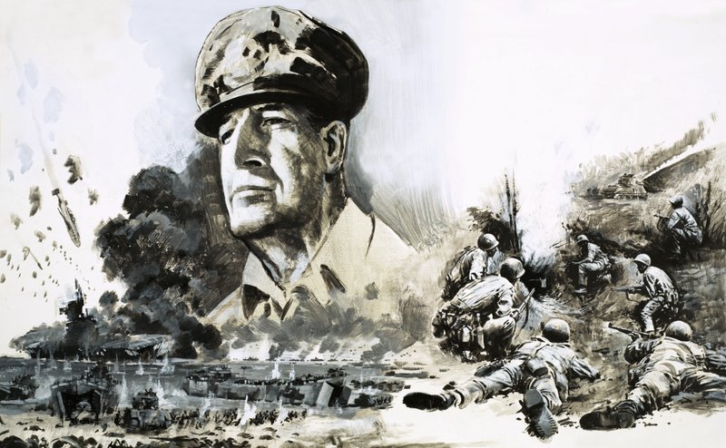 Douglas MacArthur ile D-Day Çıkarma sahneleri by Graham Coton