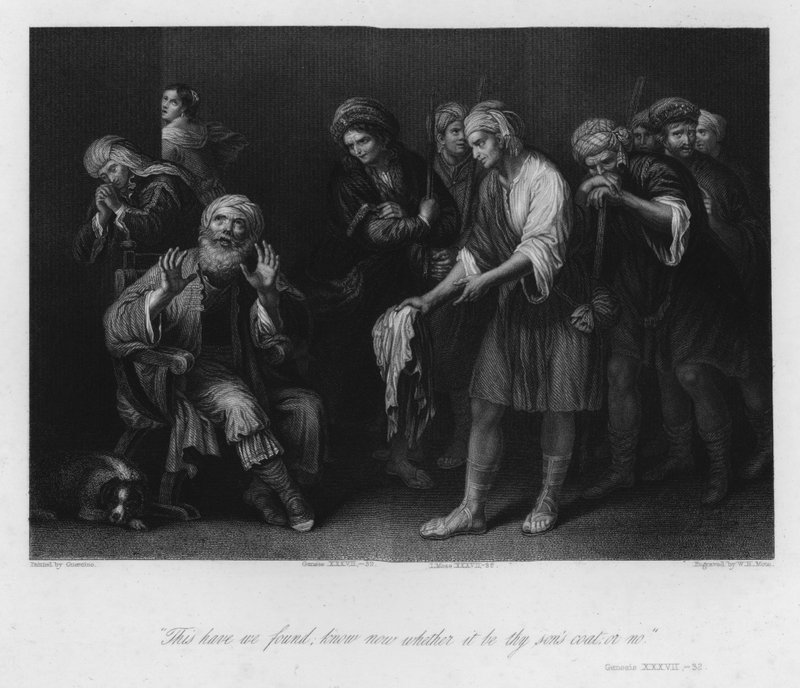 Jacob, Bloody Coat tarafından aldatıldı, Genesis XXXVII, 32 (gravür) by Guercino