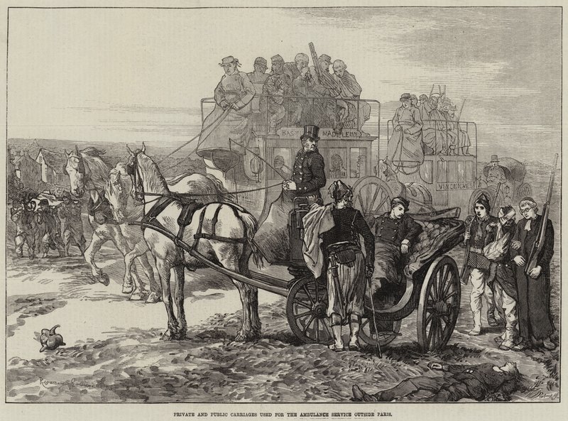 Paris dışında Ambulans Hizmeti için kullanılan Özel ve Kamu Arabaları by Guillaume Regamey