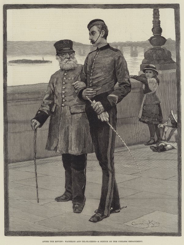 İncelemeden sonra, Waterloo ve Tel-el-Kebir, Chelsea Dolgusu Üzerine Bir Eskiz by Gunning King