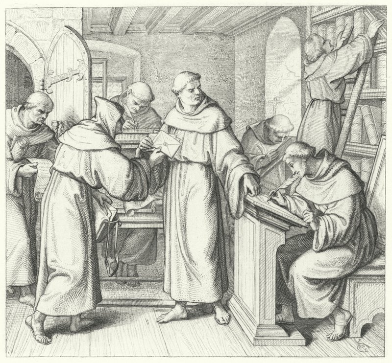 Martin Luther, Saksonya ve Thüringen Papazı (gravür) by Gustav Ferdinand Leopold Konig