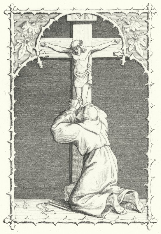 Martin Luther manevi eziyet içinde (gravür) by Gustav Ferdinand Leopold Konig