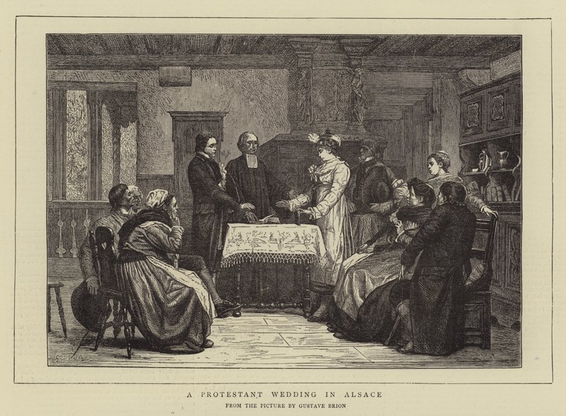A Protestant Wedding in Alsace  by Gustave Brion